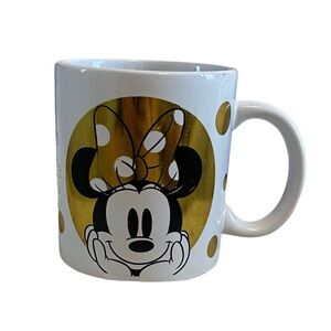 Disney Gold and White Minnie Mouse Mug